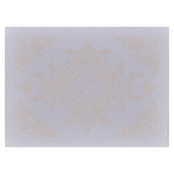 Coated placemats (2x Set) from Le Jacquard Français; Model Syracuse Dolce; main colour beige in cotton; Size 36x50 cm rectangular; Motif Spring, Summer; Pattern jacquard woven