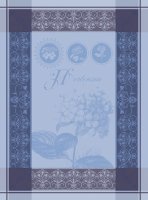 Tea towel from Garnier-Thiebaut; Model Hortensia Bleu;...