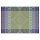 Coated placemats (2x Set) from Le Jacquard Français; Model Bastide Olive; main colour green in cotton; Size 38x52 cm rectangular; Motif graphic patterns; Pattern jacquard woven