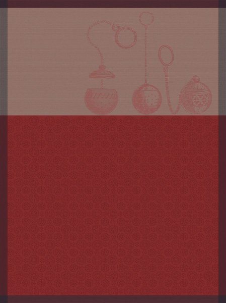 Geschirrtuch von Le Jacquard Français; Modell Infusion Fruite in Grundfarbe rot aus Baumwolle; Größe 60x80 cm rechteckig; Motiv Essen und Trinken; Muster jacquard-gewebt