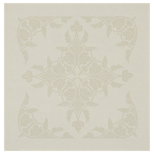 Napkins (4x Set) from Le Jacquard Français; Model Syracuse Dolce; main colour beige in cotton; Size 58x58 cm Square; Motif Spring; Pattern jacquard woven