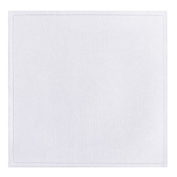 Servilletas (4x Set) de Le Jacquard Français; Modelo Portofino Bianco; Color principal blanco en lino; Tamaño 58x58 cm cuadrado; Motivo  tejido