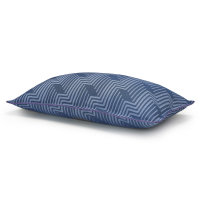 Outdoor cushion cover from Le Jacquard Français; Model Nature Urbaine Electrique; main colour blue in Acrylic; Size 30x50 cm rectangular; Motif graphic patterns; Pattern jacquard woven