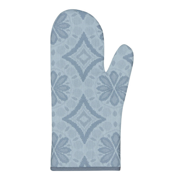 Topfhandschuh von Le Jacquard Français; Modell Arriere-Pays Cassis in Grundfarbe blau aus Baumwolle; Größe 15x33 cm ; Motiv grafische Muster; Muster jacquard-gewebt