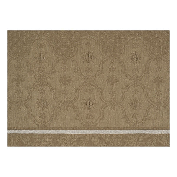 Tovagliette (2x Set) de Le Jacquard Français; Modelo Armoiries Grege; Colore principale marrone en lino; Taglia 36x50 cm rettangolare; Motivo disegni grafici, Occasioni festive in tessuto jacquard