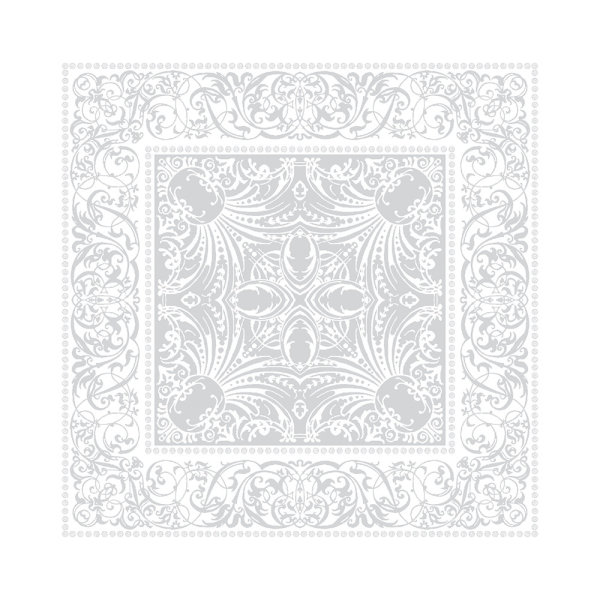 Napkins (4x Set) from Garnier-Thiebaut; Model Alexandrine Neige; main colour white in cotton; Size 54x54 cm Square; Motif festive occasions; Pattern jacquard woven