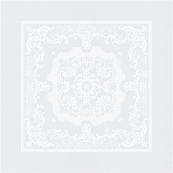 Napkins (4x Set) from Garnier-Thiebaut; Model Beauregard Blanc; main colour white in cotton; Size 55x55 cm Square; Motif Flowers and plants, festive occasions; Pattern jacquard woven