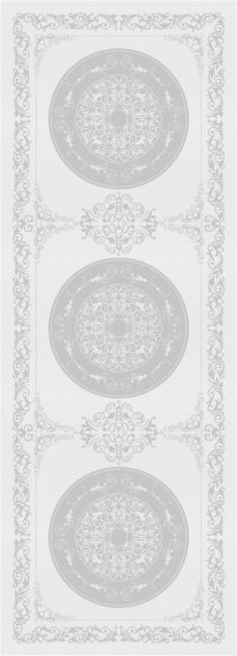 Tischläufer von Garnier Thiebaut; Modell Comtesse Blanc in Grundfarbe weiß aus Baumwolle; Größe 54x149 cm rechteckig; Motiv festliche Anlässe; Muster jacquard-gewebt