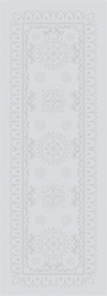 Table runner from Garnier-Thiebaut; Model Eloise Diamant; main colour white in cotton; Size 54x180 cm rectangular; Motif graphic patterns, festive occasions; Pattern jacquard woven