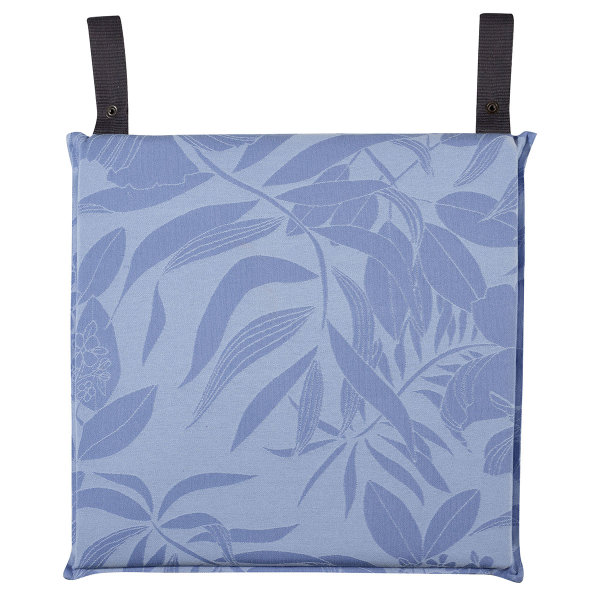 von Le Jacquard Français; Modell Nature Urbaine Electrique in Grundfarbe blau aus Polyacryl; Größe 40x40 cm quadratisch; Motiv Blumen und Pflanzen; Muster jacquard-gewebt