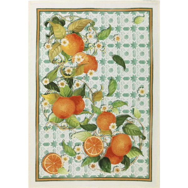 Tea towel Sevillana Arance 50x70 cm linen - Tessitura Toscana Telerie