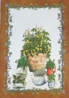 Tea towel Balcon Potager Arancio 50x70 cm linen - Tessitura Toscana Telerie