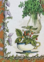 Tea towel Balcon Potager Arancio 50x70 cm linen - Tessitura Toscana Telerie