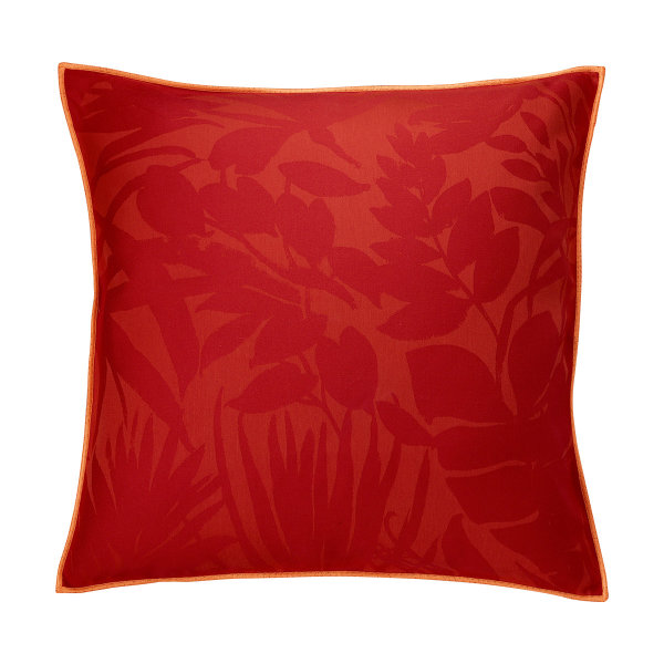 Fodera cuscino outdoor de Le Jacquard Français; Modelo Bahia Sunset; Colore principale rosso en Acrilico; Taglia 60x60 cm quadrato; Motivo Estate, Animali in tessuto jacquard