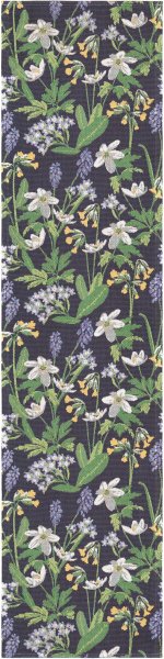 Table runner from Ekelund; Model Spring ; main colour multicolored in cotton; Size 35x140 cm rectangular; Motif Flowers and plants, Spring; Pattern Pixel-wowen (6 colours)