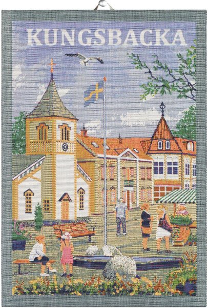 Asciugamano de Ekelund; Modelo Kungsbacka ; Colore principale multicolore en cotone; Taglia 35x50 cm rettangolare; Motivo Luoghi e città tessuto en pixel (6 colori)