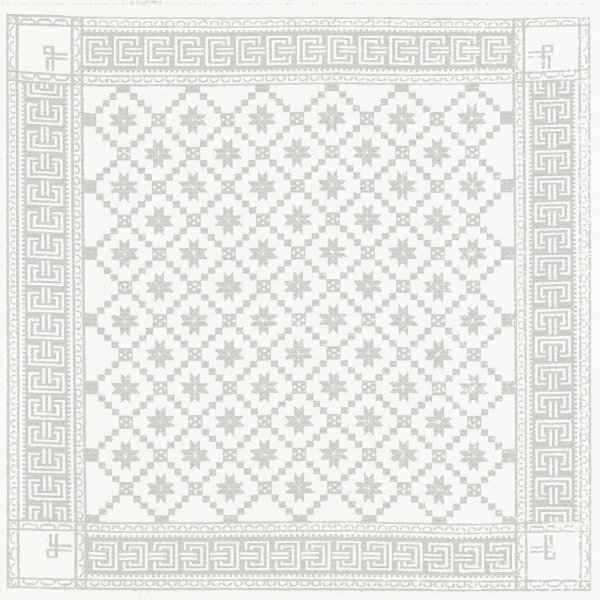 Nappe de Ekelund; Model Åttebladrose 080; Couleur principale beige en Mélange coton-lin; Taille 80x80 cm carré; Motif Noël, Hiver Tissé