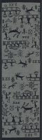 Table runner from Ekelund; Model Österled 980; main colour grey in Cotton-linen mix; Size 35x120 cm rectangular; Motif Animals; Pattern woven