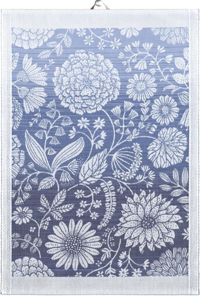 Asciugamano de Ekelund; Modelo Flytande Blå 010; Colore principale blu en cotone; Taglia 35x50 cm rettangolare; Motivo Fiori e piante, Estate tessuto