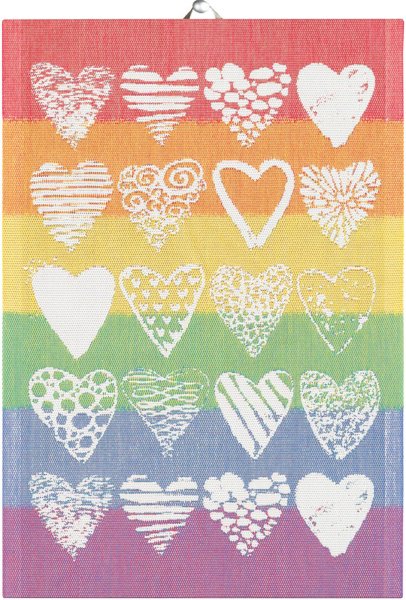 Asciugamano de Ekelund; Modelo Pride ; Colore principale multicolore en cotone; Taglia 35x50 cm rettangolare; Motivo Amore e amicizia tessuto en pixel (6 colori)