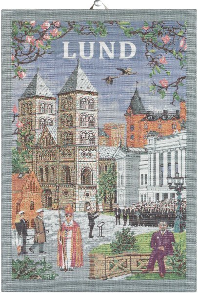 Trapo de cocina de Ekelund; Modelo Lund ; Color principal multicolor en algodón; Tamaño 35x50 cm rectangular; Motivo Lugares y ciudades tejido en pixel (6 colores)