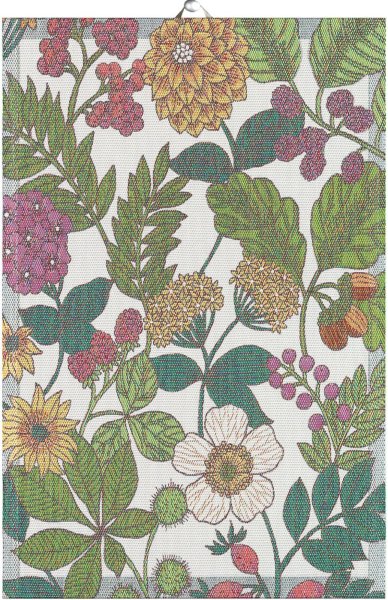 Essuie-mains de Ekelund; Model Höstglädje ; Couleur principale multicolore en coton; Taille 40x60 cm rectangulaire; Motif Fleurs et plantes, Automne Pixel tissé (6 couleurs)