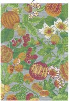 Towel from Ekelund; Model Höstpumpa ; main colour multicolored in cotton; Size 35x50 cm rectangular; Motif Autumn, Fruit and vegetable; Pattern Pixel-wowen (6 colours)