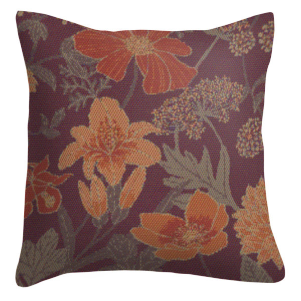 Cushion cover from Ekelund; Model Soft ; main colour brown in cotton; Size 40x40 cm Square; Motif Flowers and plants, Autumn; Pattern Pixel-wowen (6 colours)