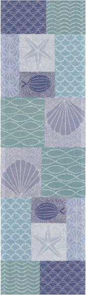 Chemin de table de Ekelund; Model Sjöstjärna ; Couleur principale multicolore en coton; Taille 35x120 cm rectangulaire; Motif Maritime, Été Pixel tissé (6 couleurs)