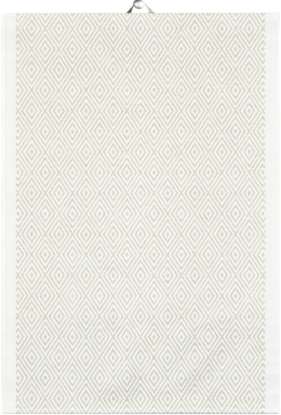 Essuie-mains de Ekelund; Model Gåsöga 080; Couleur principale beige en Mélange coton-lin; Taille 50x70 cm rectangulaire; Motif dessins graphiques Tissé