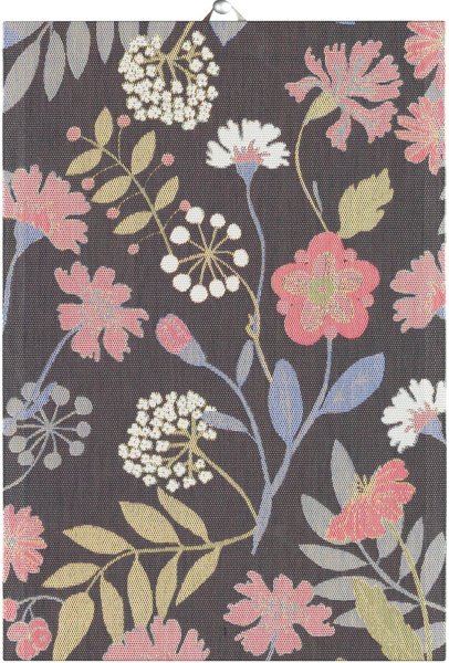 Towel from Ekelund; Model Flower Season ; main colour multicolored in cotton; Size 35x50 cm rectangular; Motif Flowers and plants, Summer; Pattern Pixel-wowen (6 colours)