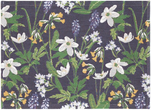 Placemats (2x Set) from Ekelund; Model Spring ; main colour multicolored in cotton; Size 35x48 cm rectangular; Motif Flowers and plants, Spring; Pattern Pixel-wowen (6 colours)