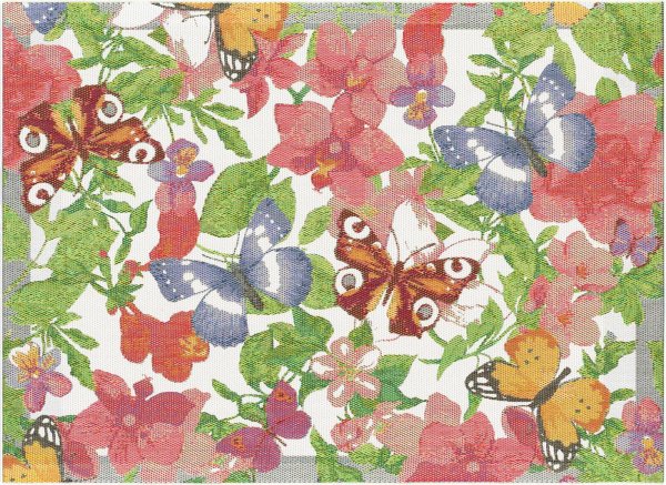 Placemats (2x Set) from Ekelund; Model Summerfield ; main colour multicolored in cotton; Size 35x48 cm rectangular; Motif Summer, Animals; Pattern Pixel-wowen (6 colours)