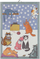 Küchenhandtuch Cats Fun 35x50 cm 100% Baumwolle  -...