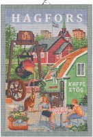 Asciugamano de Ekelund; Modelo Hagfors ; Colore principale multicolore en cotone; Taglia 35x50 cm rettangolare; Motivo Luoghi e città tessuto en pixel (3 colori)