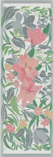 Table runner from Ekelund; Model Pion ; main colour multicolored in cotton; Size 35x100 cm rectangular; Motif Flowers and plants, Summer; Pattern Pixel-wowen (6 colours)