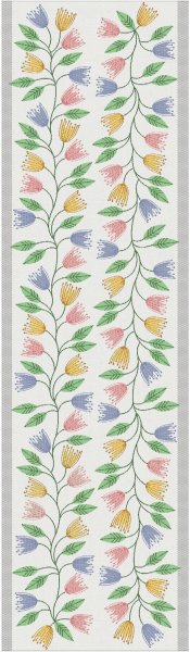 Chemin de table de Ekelund; Model Stjärnflocka ; Couleur principale multicolore en coton; Taille 35x120 cm rectangulaire; Motif Fleurs et plantes, Printemps Pixel tissé (6 couleurs)