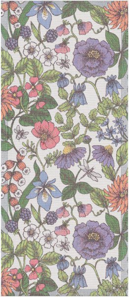 Chemin de table de Ekelund; Model Flora ; Couleur principale multicolore en coton; Taille 35x80 cm rectangulaire; Motif Fleurs et plantes, Été Pixel tissé (6 couleurs)