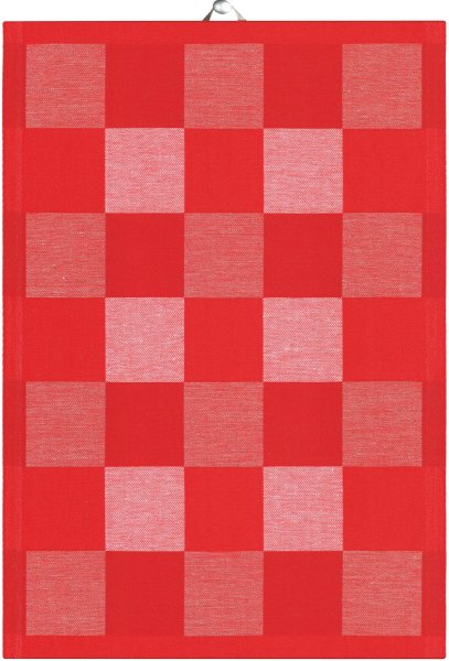 Towel from Ekelund; Model Schack 330; main colour red in Cotton-linen mix; Size 50x70 cm rectangular; Motif graphic patterns, Christmas; Pattern woven