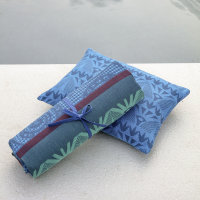 Beach cushion Holi Saphir 25x32 cm cotton - Le Jacquard...