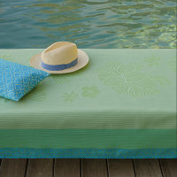 Drap de plage Monoï Lagon 100x200 cm coton - Le Jacquard Français