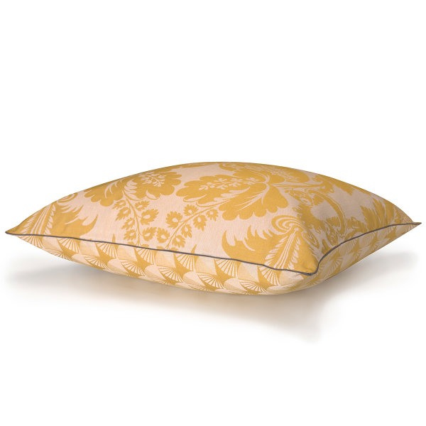 Fodera cuscino outdoor de Le Jacquard Français; Modelo Soleil Jaune; Colore principale giallo en cotone; Taglia 60x60 cm quadrato; Motivo Estate in tessuto jacquard