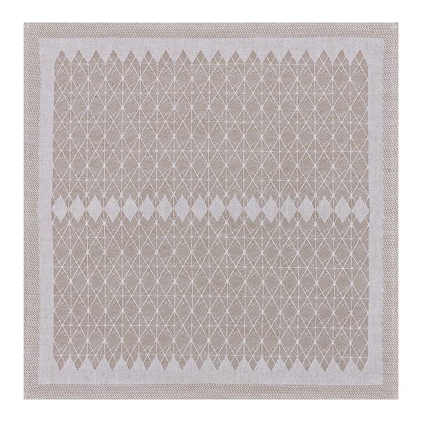 Servilletas (4x Set) de Le Jacquard Français; Modelo Club Naturel; Color principal beige en mezcla de lino y algodón; Tamaño 50x50 cm cuadrado; Motivo diseños gráficos en tejido jacquard