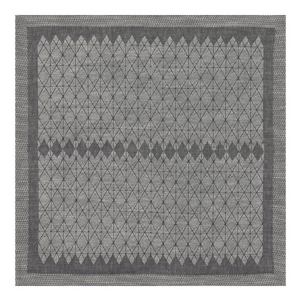 Napkins (4x Set) from Le Jacquard Français; Model Club Re; main colour grey in Cotton-linen mix; Size 50x50 cm Square; Motif graphic patterns; Pattern jacquard woven