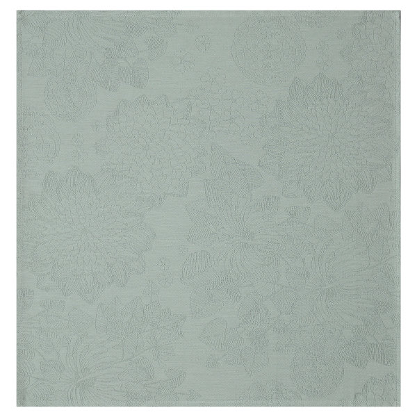 Serviettes de table (4x Set) de Le Jacquard Français; Model Marie-Galante Tourterelle; Couleur principale gris en coton; Taille 58x58 cm carré; Motif Fleurs et plantes tissé jacquard