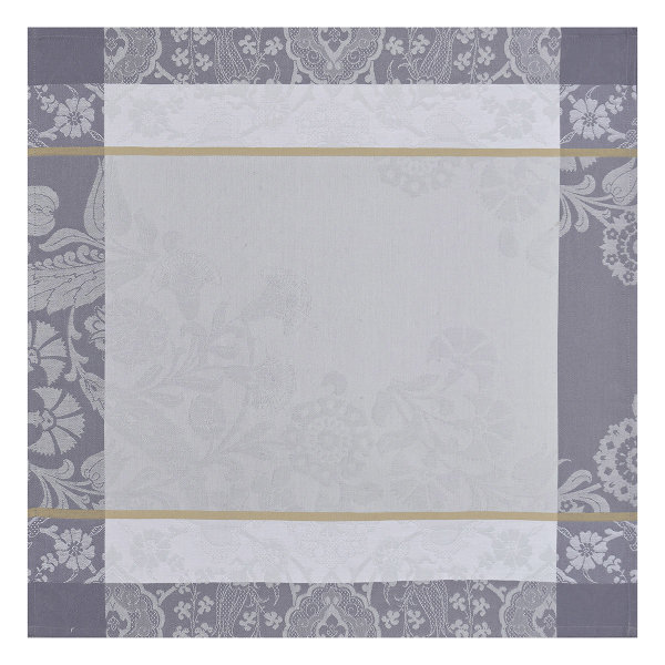 Tovaglioli (4x Set) de Le Jacquard Français; Modelo Voyage Iconique Zinc; Colore principale grigio en cotone; Taglia 58x58 cm quadrato; Motivo Fiori e piante in tessuto jacquard