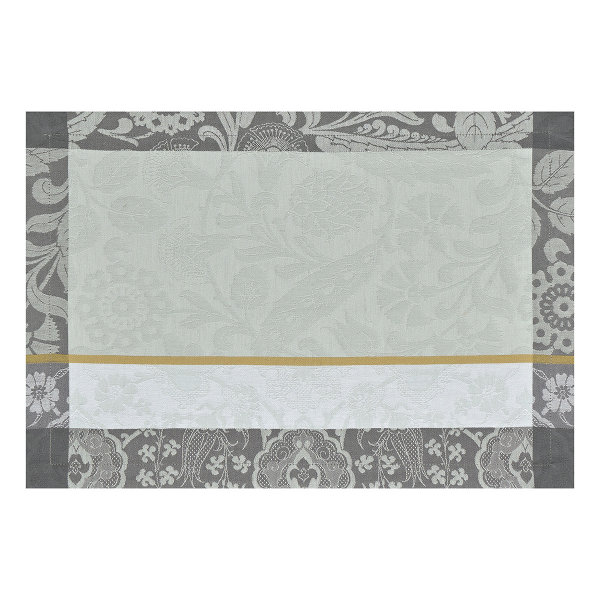 Tovagliette (2x Set) de Le Jacquard Français; Modelo Voyage Iconique Zinc; Colore principale grigio en cotone; Taglia 36x50 cm rettangolare; Motivo Fiori e piante in tessuto jacquard