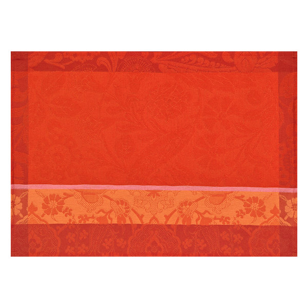 Beschichtete Tischsets (2x Set) von Le Jacquard Français; Modell Voyage Iconique Coquelicot in Grundfarbe rot aus Baumwolle; Größe 36x50 cm rechteckig; Motiv Blumen und Pflanzen; Muster jacquard-gewebt