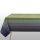 Nappe enduite de Le Jacquard Français; Model Bastide Olive; Couleur principale vert en coton; Taille 175x250 cm rectangulaire; Motif dessins graphiques tissé jacquard
