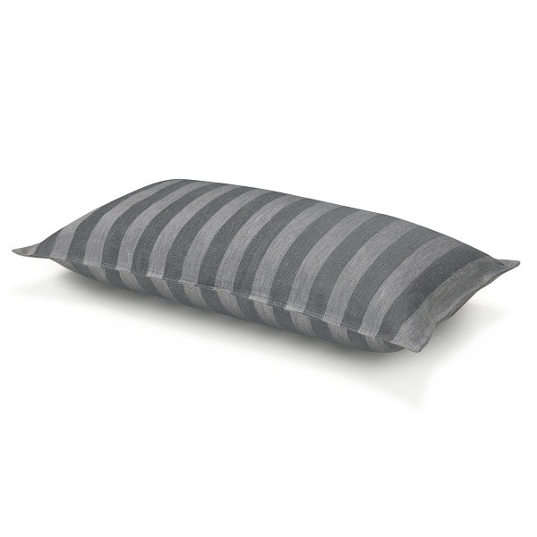 Cushion cover from Le Jacquard Français; Model Souveraine Argent; main colour grey in linen; Size 30x50 cm rectangular; Motif graphic patterns; Pattern jacquard woven